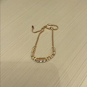BaubleBar Gold Bracelet with Crystal Details